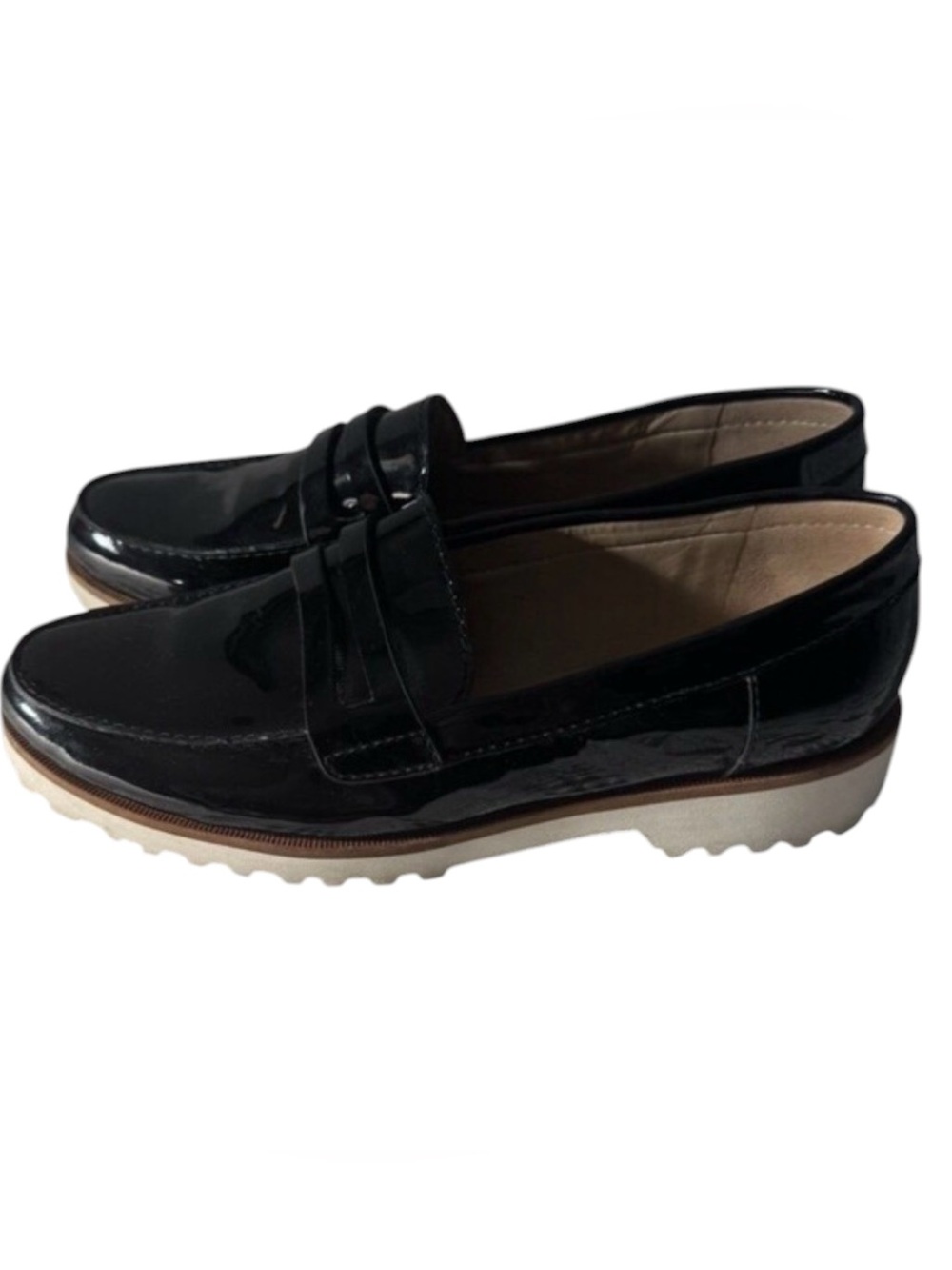 Karl Lagerfeld Paris Moyen Black Slip On Patent Leather Loafer Shoes 6.5 - Picture 4 of 7